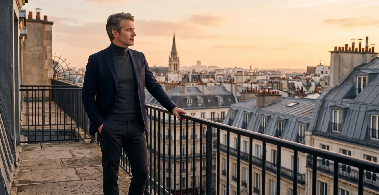 Investisseur immobilier français observant un quartier urbain en pleine valorisation, symbole de la construction d'un patrimoine locatif