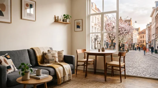 Appartement meublé lumineux et chaleureux illustrant un bien capable d'attirer des locataires toute l'année